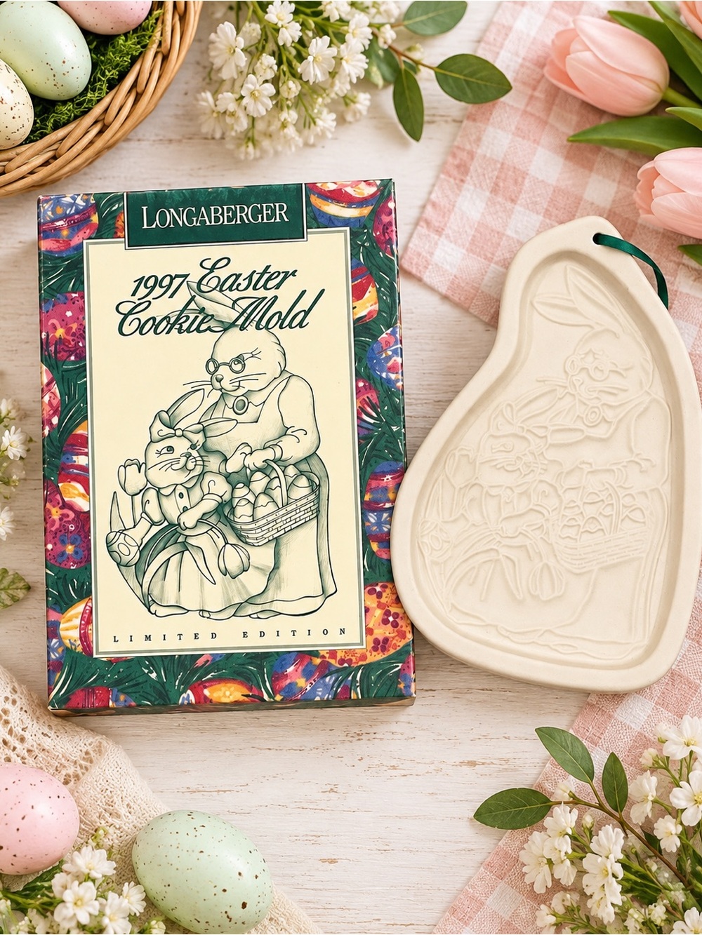 Vintage Longaberger 1997 Easter Cookie Mold – Limited Edition